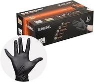 SUNLINE Black Nitrile Disposable Gloves - 6mil