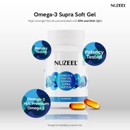 NUZEEL OMEGA 3 FISH OIL 1000mg SUPRA SOFTGEL | HALAL | HEART, BRAIN, INFLAMMATION, NERVE, JOINT & MO