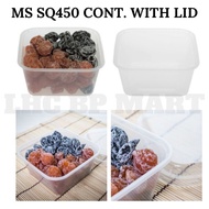 [LHC] MS SQ450 DISPOSABLE SQUARE CONTAINER WITH LID /BEKAS PETAK / BEKAS KEK / BEKAS KEK LELEH 50PCS