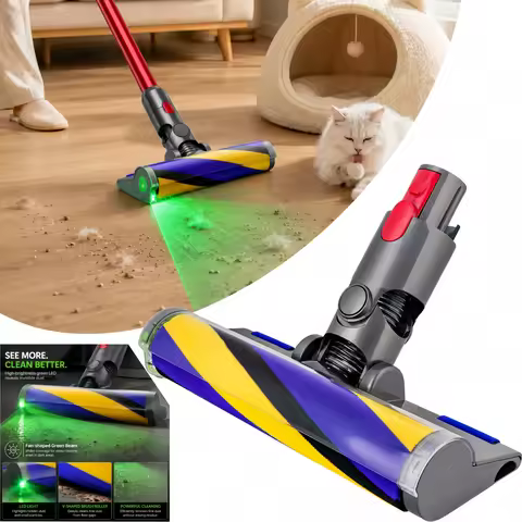 LED Fluffy Soft Roller Cleaner Head Replacement for Dyson V7 V8 V11 Animal V15 Detect V10 Cyclone Va