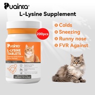 PUAINTA L-Lysine Tablets for Cat Relieves Sneezing & Runny Nose FVR & Cold Defense Immune Booster fo