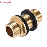 MERY Tube Adaptor, Brass G1/2 G3/4 G1 Male Bulkhead Fitting, Water Tank Adapter Hose Fitting Water T