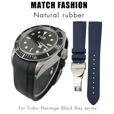 Rubber Watchband 22mm 20mm High Quality Silicone Watch Strap for Tudor Heritage Black Bay 1958 Pelag
