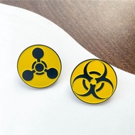 Warning Radioactive Radiation Sign Brooch Classic Principle Residential Dangerous Goods Do Not Near 