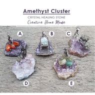 Amethyst Cluster Crystal Healing Stone Creative Home Made (BC157)