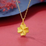 AA5 916 Gold Pendant Four-leaf Clover /emas loket 916 Clover Pendant