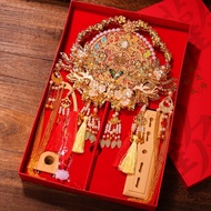 A ai2 Group Fan Bride Wedding diy Material Package Antique Xiuhe Two-Color Double-Sided Happy Fan Pr