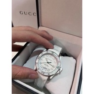 Gucci 白水鬼 矽膠錶帶 男女款 石英錶 保證正品✅