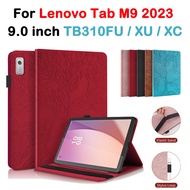 For Lenovo Tab M9 2023 9.0 inch High Quality PU Leather  3D Tree Style Wallet Stand Flip LENOVO Tab 