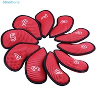 ANTIONE Golf Club Cover Meshy 10pcs Golf Head Cover Neoprene Protector Case 3,4,5,6,7,8,9,P,S,A Iron