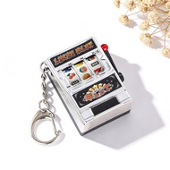 Creative Childlike Lottery Machine Keychain Fruit Machine Slot Machine 777 Plastic Backpack Ornament