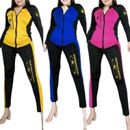 Ladies Swimwear Leggings Terno Rashguard Long-Sleeved Beach Outfit with Zipper