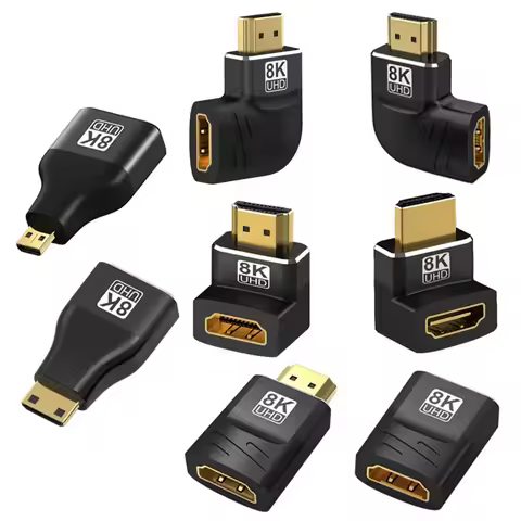 HDMI-compatible Adapter Mini HDMI Micro HDMI To HDMI Adapter 8K@60Hz 4K@120Hz/144Hz Male To Female C