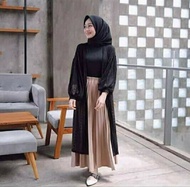 PAKAIAN WANITA MUSLIMAH OUTER CARDIGAN PUTIH BAHAN BROKAT LENGAN PANJANG