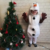 Kids Cute Snowman Cosplay Costume Frozen Olaf Role Play Christmas Animation Outfit