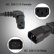 CERRXIAN 1FT C14 to 2 x C13 Y Splitter Extension Power Cable, UPS Server IEC 320 C14 Male to Up Angl