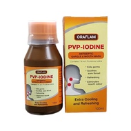 ORAFLAM PVP-IODINE ANTISEPTIC GARGLE & MOUTHWASH 100ML