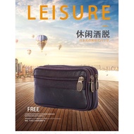 Cowhide Phone Bag Waist Bag for Men, Belt-Worn Genuine Leather Bag for Construction Site6.5Horizonta