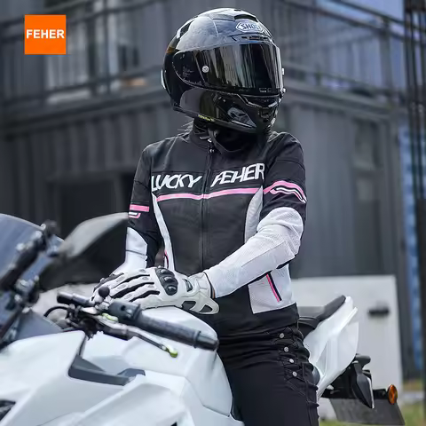FEHER Motorcycle Jackets Summer Woman Breathable Anti Fall Riding Jacket Equipped with Detachable CE