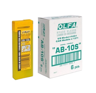 ใบมีดคัตเตอร์ สำหรับงานตัดฟิล์ม สติ๊กเกอร์ OLFA รุ่น AB-10S (1 กล่อง บรรจุ 60 ใบ) จำนวน 1 กล่อง