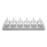 Rechargeable LED Electric Candles Flameless Flickering Tea Lights Decorations for Christmas Parties Events WeddingsSet of 12White