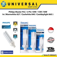 [SG SHOP SELLER] Philips Master PLC / 2 Pin 10W / 13W /18W In ( Warmwhite 827 / Coolwhite 840 / Cooldaylight 865 )