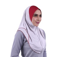 RAQTIVE sport hijab GREY EDITION tudung sukan ORIGINAL dry fit material micro fiber