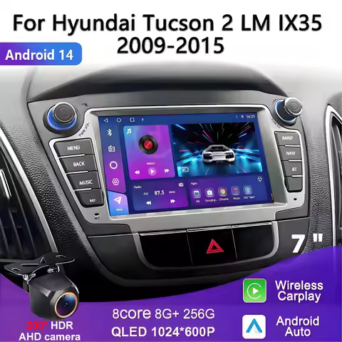 Android 14 Car Radio Player Carplay Multimedia WIFI Bluetooth for Hyundai IX35 Tucson 2 LM 2009-2015