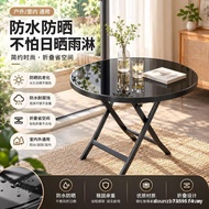 Fold Square Table Round Table Glass Tea Table Balcony Small Tea Table Multifunctional Folding Coffee