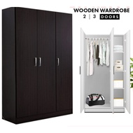 wongngai FREE installation 2-Door/3-Door Wardrobe Storage Organizer in White/Black/Cappuccino 170cm