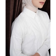 Mayoutfit.id Ginger Shirt | Kemeja Putih Wanita Katun Kombi Bordir Lace Renda Oversized Blus