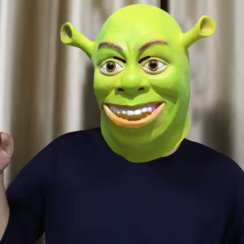 Halloween Latex Mask Shrek Mask Masquerade Funny Full Head Green Mask Halloween Cosplay Latex Masks,