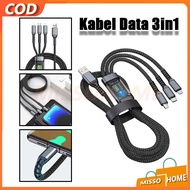 100W 3 in 1 Fast Charging Data Cable/Lightning Type C Micro Data Cable