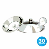 Pamosroom 30cm Stainless Steel Enamel Wok Pan Lid with Glass 30cm