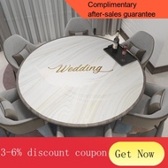YQ38 Nordic Marble Household round Table Tablecloth Waterproof and Oil-Proof Soft Glass Dining Table CushionpvcRound Tea