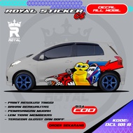 DCL101-DECAL STIKER MOBIL JAZZ BRIO SIGRA YARIS TERKINI-STICKER GAYA KARAKTER BODY MOBIL