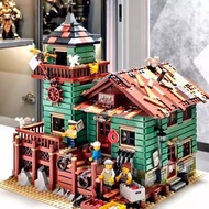 New collected compatible Lego fisherman's hut house villa city building street sce 兼容男女孩子拼装积木玩具