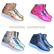 Chosamon Dance Metallic Shiny Gymnastics Shoes Women Fashion Zumba Fitness Dance Gym Trainer Gym Original Comfortable Strong Lightweight Casual Sports