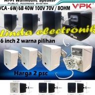 SPEAKER PASIF VPK VCA6B HITAM / VCA6W PUTIH 6 inch 2pcs 70v-100v 8ohm