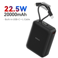 Kuulaa แบตสำรอง 20000mAh / 10000mAh Powerbank 22.5W Fast Charging with USB C Cable for iPhone 16 Pro