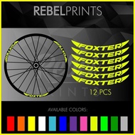 【hot sale】 FOXTER (12 pcs) Wheel Rim Sticker Decal Vinyl for Mountain Bike and Road Bike