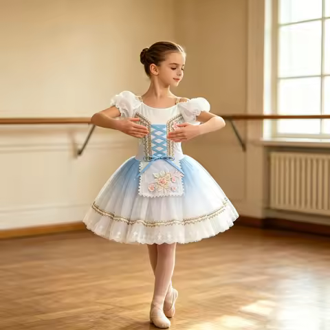 Adult Professional Ballet Dress Long Girls Women Romantic Tutu Swan Dance Performance Costumes Child