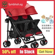 Kids Stroller Baby Twin Stroller Can Sit and Lie Newborn Baby Stroller Umbrella Car Double Child Stroller Super Portable