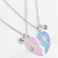 Best Friend Heart Necklace BFF Unicorn Jewellery Girls Necklace Friendship Birthday Friends Sisters 
