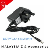 AC Adapter for CCTV DC 9V 0.6A Switching Power Supply 5.5 x 2.5MM UK Plug Local A&Z