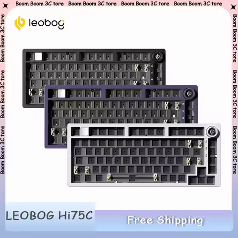 LEOBOG Hi75C Mechanical Keyboard Tri Mode Custom Aluminium Alloy Kit with Knob RGB Hot Swap Gasket f