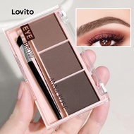 Lovito Casual Plain Three Colors Eyebrow Powder Beginner Waterproof And Sweatproof Eyebrows for Wome