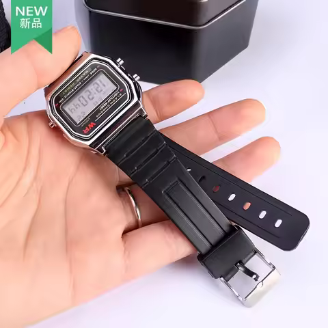 Resin Watch Strap for Casio W-800 F-91W A159 AE1200 AE1200W AE-1300 Silicone Watchband 18mm Stainles