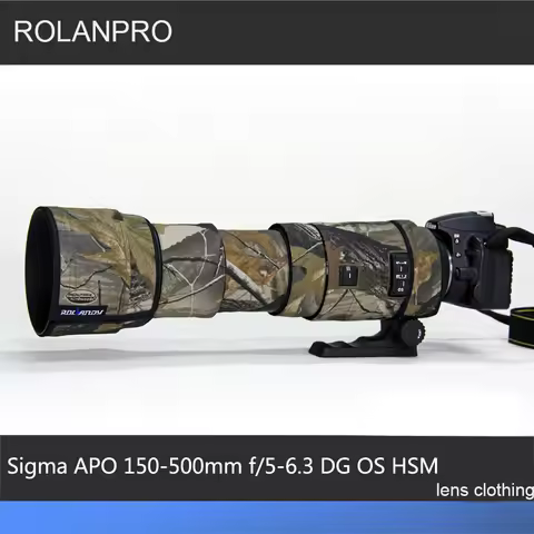 ROLANPRO Camouflage Lens Coat for Sigma APO 150-500mm f/5-6.3 DG OS HSM Guns Case Lens Protective Sl