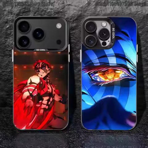 Anime A-Akaza Phone Case For iPhone 17,16,15,14,13,12,11,Pro,XS,Max,Plus,Mini,SE Black Candy Matte S